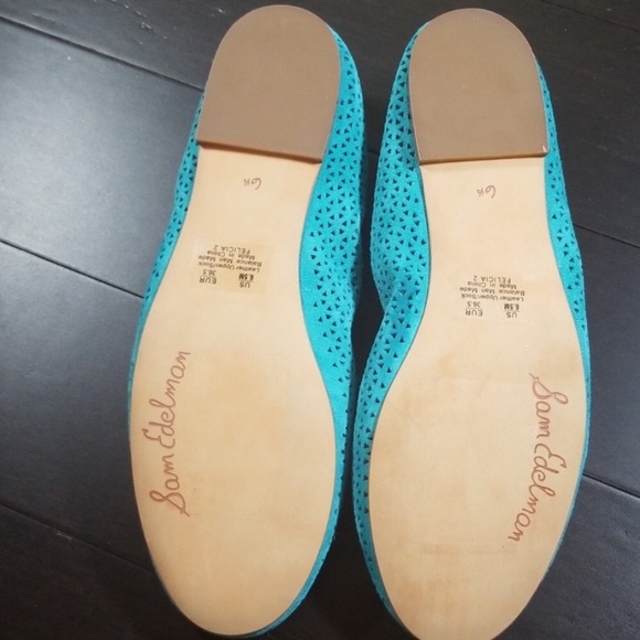 Sam Edelman Flats, turquoise blue suede - Picture 5 of 5